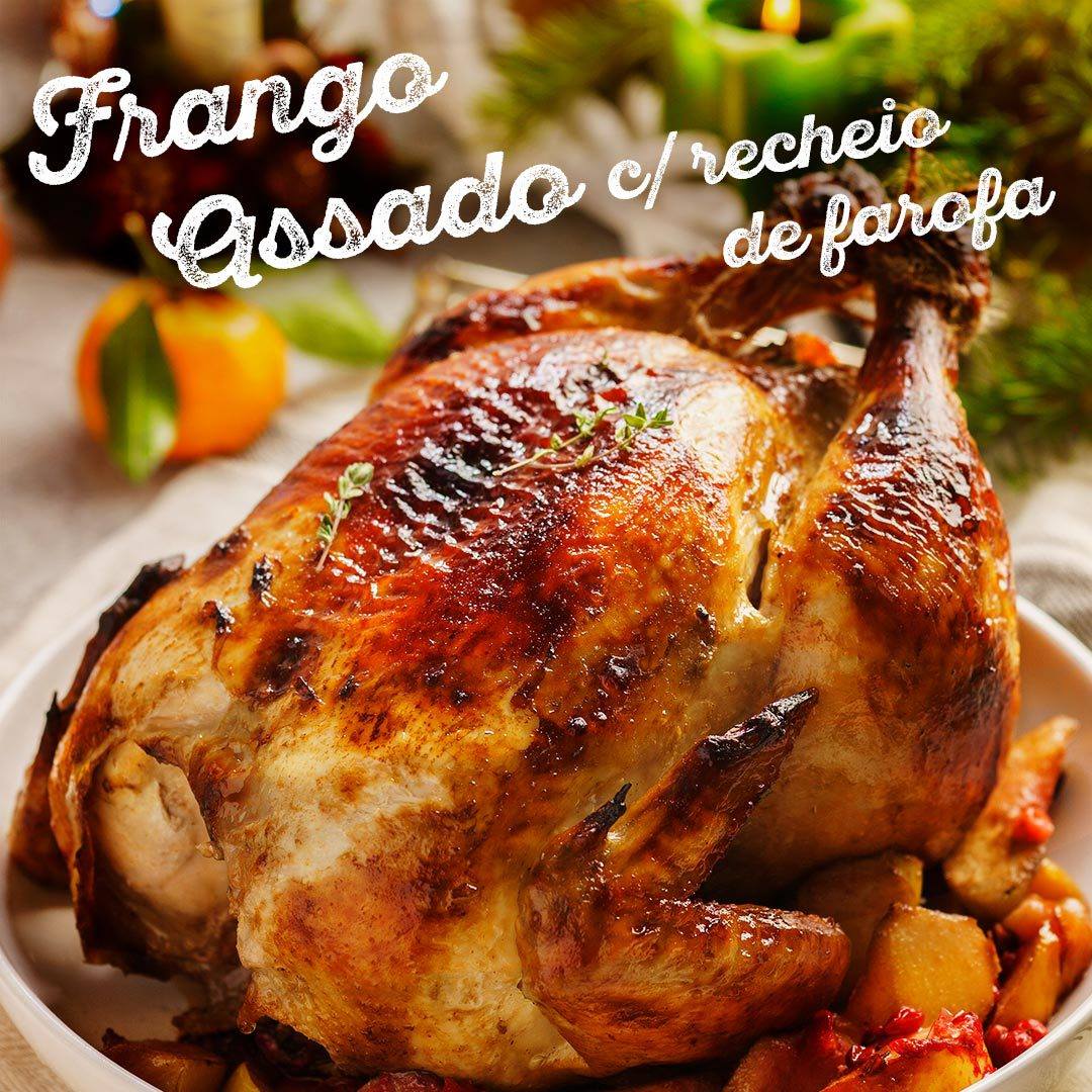 Que tal juntar família e amigos nesse final de semana e fazer aquele frango assado recheado de farofa?