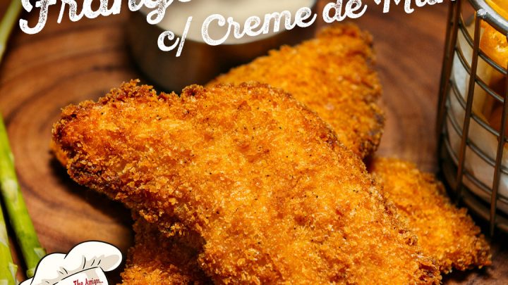 FILÉ DE FRANGO À MILANESA COM CREME DE MILHO