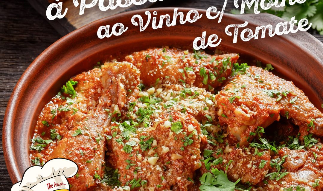 RECEITA DE FRANGO A PASSARINHO AO VINHO COM MOLHO DE TOMATE